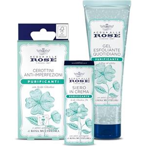 Acqua alle Rose, Purifying Set, for Combination or Blemish Skin, Exfoliating Gel 150 ml and Cream Serum 30 ml