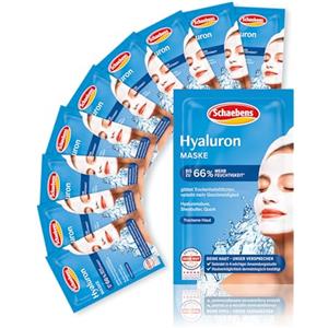 Schaebens Maschera ialuronica, 10 x 10 ml, confezione da 10 pezzi, con acido ialuronico, burro di karitè e ricotta per tutti i tipi di pelle