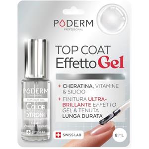 PODERM Professional PODERM Top Coat Smalto Rinforzante Unghie Effetto Gel | Swiss Lab - 8ML | Finitura Ultra-Lucida & Lunga Durata | Rinforza le Unghie Fragili | Cheratina, Biotina & Silicio | Creato da una Podologa