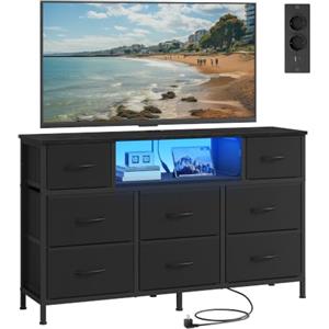 SONGMICS Cassettiera con 8 Cassetti in Tessuto, 113,8 x 30 x 68,1 cm