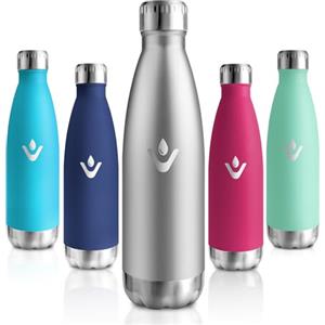 Motswedi Borraccia Termica 500 ml, Senza BPA, Bottiglia Termica, 18/8 Acciaio Inox, Bottiglia Acqua, Doppia Parete, Borracce Termiche, per Palestra, Scuola, Sport, Ufficio, Yoga, Acciaio Inossidabile