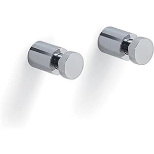 GEDY Appendiabiti da Parete tondi cromati, 2 Appendiabiti da Muro tondi 3CM, Misure e Peso: 3X1,6X1,6 CM & 0,035 kg, Appendini Bagno Realizzati in Ottone, Design R&S Gedy, 2 Anni di Garanzia