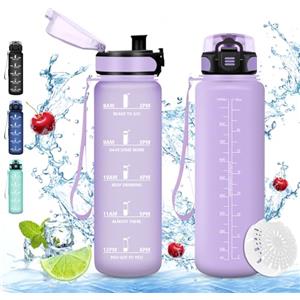 Vikaster Borracce ciclismo, Borraccia 1000ml, Senza BPA & Prova di Perdite, Borracce per Bambini, Adulto, Bici, Scuola, Ufficio, Yoga, Palestra, Campeggio