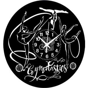 Instant Karma Clocks | Orologio Da Parete | Ballerine | Danza Artistica | Balletto Ginnaste Classica | 30 cm Decorativo (Nero 02)