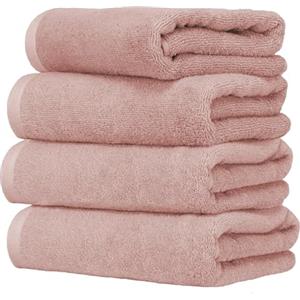 Ruggeri Set 4 Pezzi Asciugamani Bagno Ospiti 40x50 cm in Cotone, Rosa