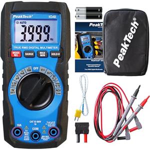 PeakTech P 1041 - Multimetro Digitale TRMS 4.000 Conti, Range Automatico, Tester Tensione, Corrente, Resistenza, Capacità e Continuità, 600V - CAT III
