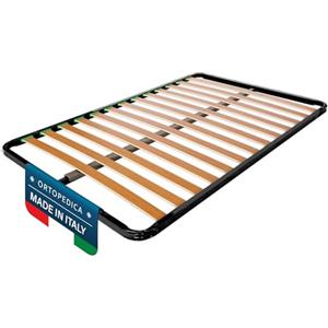 DOLCI SOGNI - Rete Letto Piazza e Mezza 120x190 Ortopedica a Doghe di Legno, Senza Piedi da Incasso, Massima Stabilità e Resistenza, Struttura in Ferro, 100% Made in Italy