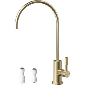 Poveta Rubinetto per Acqua Potabile, Rubinetto Lavello Cucina, Miscelatore Cucina in Acciaio Inossidabile per Osmosi Inversa o Sistema di Filtraggio dell'acqua, Senza Piombo, Oro spazzolato