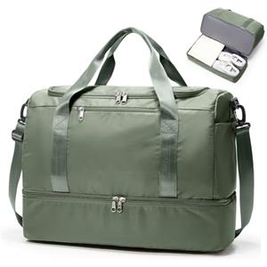 SEAFEW Borsone da Viaggio,Bagaglio a Mano 45x36x20 Easyjet Borsa da Viaggio con Scomparto per le Scarpe, Borsa da Cabina Easyjet Borsa Sportiva Borsone da Palestra da Weekend,M01-Verde militare