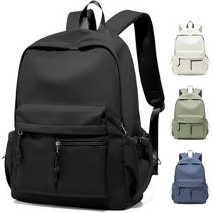 WEPLAN Zaino Scuola Media Superiore Ragazza Ragazzo, Zaino Università Lavoro Donna Uomo, Zainetto Porta PC 14 Pollici Impermeabile, Zaini Scuola Casual Donna Backpack,F1-Nero