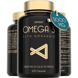 SuperSelf Omega 3 Olio di Pesce - 3000 Milligrammi - Tripla Potenza - Alto Dosaggio