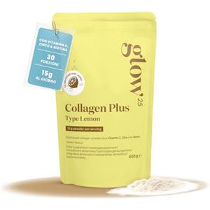 Glow25® Collagen Plus Type Strawberry 450g - vitamina C, zinco, biotina