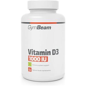 GymBeam Vitamina D3 1000 UI, Efficace Integratore di Vitamina D, Contribuisce al Funzionamento del Sistema Immunitario, Assorbimento di Fosforo e Calcio, Salute delle Ossa (60 cps)