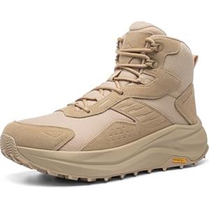 NORTIV 8 Scarponi Trekking Uomo con Punta Larga,Suola Basso Profilo Impermeabili, per Escursionismo Outdoor e Campeggio,Size 43,Sabbia,SNHB25001M