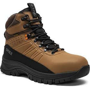 SPIEZ Stivali Antinfortunistici Uomo S2 - Scarpe Antinfortunistiche Leggere con Puntale Composito, Antiscivolo, Idrorepellenti e Antistatiche Marrone, EU 42