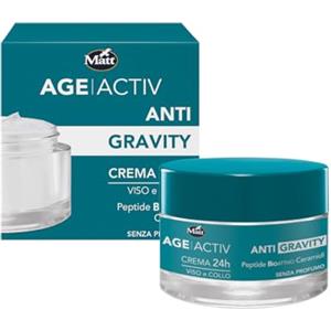 Matt, AGEACTIV Anti Gravity, Crema Viso e Collo 24h con Peptide Bioattivo e 7 Ceramidi, Rigenera, Rimodella e Ricompatta la Pelle, Favorisce Elasticità e Tonicità della Pelle, Senza Profumo, 50 ml