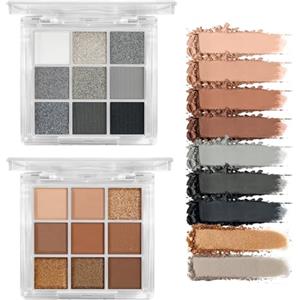 Flintronic 18 Ombretti dal Colore Intenso, Formula Cremosa Sfumabile, 2PZ Palette Ombretti Ad Alta Pigmentazione, Opaco e Luminoso, Ultimate Shadow, Waterproof, Per le Feste e per il Trucco Quotidiano