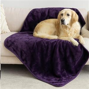 Dreamzie - Coperta Impermeabile per Cani 100x120 cm - Copridivano Reversibile Lavabile in Pile Sherpa -Telo Impermeabile per Letto o Divano - Copriletto - Nero