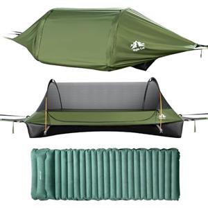 Night Cat Tenda Amaca Con Zanzariera: Fondo Piatto Impermeabile per 1 Posto Verde Pro