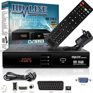 hd-line Ricevitore satellitare HDMI, DVB S2, per HD, digitale TV DVB-S Solo per i canali tedeschi