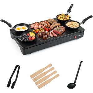COSTWAY 1000 W Barbecue Elettrico da Tavolo, Griglia Antiaderente
