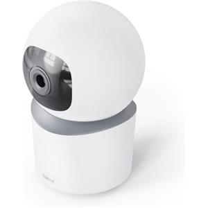 Hama Telecamera di sorveglianza interna (intelligente Wi-Fi con visione notturna, 1080p, registrazione, rilevatore di movimento con riconoscimento personale, citofono, fotocamera interna orientabile,