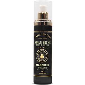 Label Provence Nature Olio Secco Corpo e Capelli - Maschile Idratante con 4 Oli - Spray 50 ml