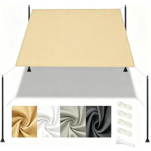 DSRDRFG Vela Ombreggiante Rettangolare 3x3.5M Tenda da Sole per Esterno, Vela Parasole Impermeabile Tenda a Vela Giardino, PES 220g/m² Protezione Solare per Terrazza, Carport, Giallo sabbia