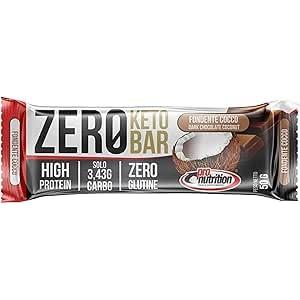 Pro Nutrition & Fitness ProNutrition ZERO KETO BAR - Barrette Proteiche Ricoperte Senza Glutine - Ad Alto Contenuto di Proteine Gusto Cioccolato e Cocco - Box da 25 Barrette - 50 gr