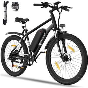 HITWAY Bici Elettrica uomo,27,5/26 Fat Tire 7 Velocità Bicicletta Elettrica da 36V13Ah/48V15,6Ah Batteria al Litio Rimovibile 60-100km, Pendolarismo in città & MTB Bici Elettriche