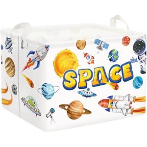 Clastyle Cesto Portabiancheria Spazio Cestino Portaoggetti Cosmico Cesta Biancheria Genitori per Organizzare Giocattoli Vestiti, Razzo, 40x30x30 cm