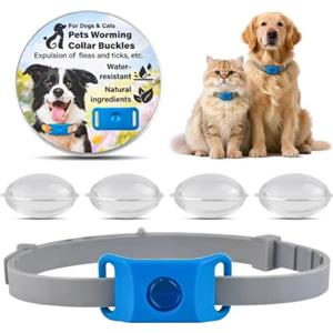 Turiueba Collari Antiparassitari per Cani Gatti Antipulci Antiparassitario Sostituibile Naturale Oli Essenziali Grande Piccoli Medi Anti Pulci Zecche Zanzare Silicone Regolabile Impermeabile 63cm Taglia Unica