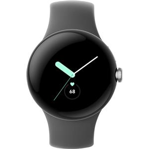 Google Pixel Watch 41mm LTE Polished Silver Case con Cinturino Sport Charcoal Europa