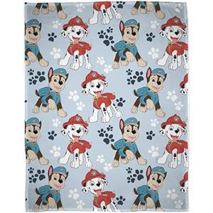 Character World Coperta in pile con licenza ufficiale Paw Patrol, super morbida e calda, design abbozzato blu con Marshall e Skye, perfetta per casa, camera da letto, campeggio e pigiama party