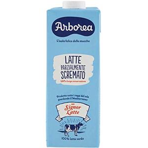 LATTE Liquido PARZIALMENTE SCREMATO 1LT X 10 PEZZI UHT A LUNGA CONSERVAZIONE ARBOREA 100% LATTE SARDO ITALIANO