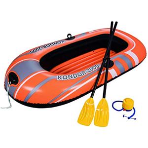 Bestway Set Canotto Canotto Kondor 2000 Con Remi E Pompa, Misura Gonfio Cm. 188X98, 1 Adulto E 1 Bambino, Max 120 Kg