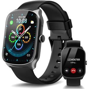 STECEi Smartwatch Uomo Donna, Schermo Curvo HD da 1,95'' Orologio Smartwatch con Effettua/Risposta Chiamate, 112 Sportive Smart Watch con Contapassi/Sonno/Cardiofrequenzimetro, Impermeabile IP68, Nero