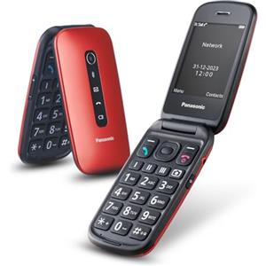 Panasonic KX‑TU550EXR Cellulare 4G per Anziani, Fotocamera 1,2 MP, telefono per anziani, Display 2,8, caratteri grandi, facile da usare, Standby fino a 290 ore, Rosso