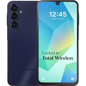 Total Wireless Samsung Galaxy A16 5G, 128GB, fotocamera tripla da 50MP, smartphone Android, display FHD+ Super AMOLED da 6,5 pollici, batteria a lunga durata, bloccata a un impressionante nero