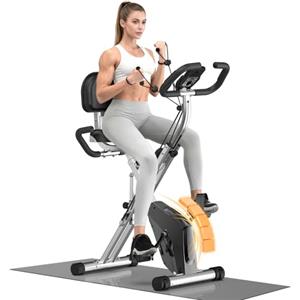 Botifly Cyclette pieghevole 4 in 1 X-Bike con sedile e schienale regolabili Biciclette Fitness Magnetiche per Adulti Cardio-Training 150kg