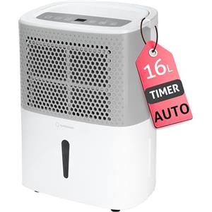 Turbionaire Deumidificatore Turbionaire Smart 16M, 16/24h, Adatto fino a 32㎡, Controllo Digitale, LED, Timer, Portatile, Ruote Piroettanti, Doppio drenaggio, Blocco di sicurezza per bambini