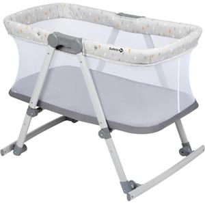 Safety 1st Morning Star Culla Neonato Portatile 2 in 1, Culla da Viaggio, Funzione Dondolo, Pieghevole, con Materassino, Zanzariera e Borsa da Viaggio Inclusa, per Bambini 0-9 kg, Geometric