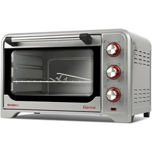 Girmi FE30 Forno Elettrico, 1600 W, Ventilazione, Luce interna, Timer, Termostato regolabile 230°, 4 resistenze riscaldanti, Griglia Inox, Accessori inclusi, Silver