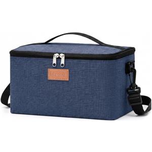 Lifewit Borsa Termica Porta Pranzo per Porta Pranzo, Borse Frigo Pranzo Ufficio, Lunch Bag per Cucina, Lavoro, Mare, Spiaggia, Barbecue, Viaggio, Picnic, Blu Scuro, 6.4L