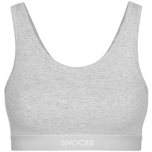 Snocks Bustino Da Donna in Morbido Cotone biologico Con Reggiseno Sportivo Senza Ferretto (XL, Grigio chiaro)