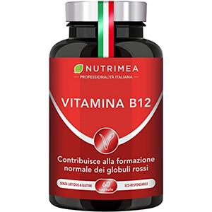 Laboratoires Nutrimea VITAMINA B12 | Cianocobalamina 1000 mcg | Vegan | Fatica | Debolezza | Sistema Immunitario e Nervoso | 60 Capsule