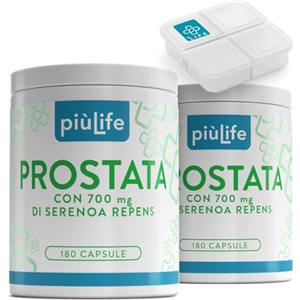 +LIFE Serenoa Repens Prostata Integratore 700mg PiùLife, 2 al giorno, Saw Palmetto con Pygeum Africanum, Zucca e Ortica, Benessere Delle Vie Urinarie Uomo, Estratto Di Mirtillo Antiossidante, 360 Capsule