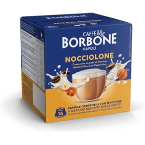 Caffè Borbone Nocciolone - Cappuccino al gusto di Nocciola - 64 capsule (4 confezioni da 16) - Compatibili con le Macchine Nescafè* Dolce Gusto*