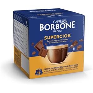 Caffè Borbone SuperCiock - Bevanda al gusto di cioccolata - 64 capsule (4 confezioni da 16) - Compatibili con le Macchine Nescafè* Dolce Gusto*