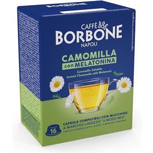 Caffè Borbone Camomilla con Melatonina Solubile - 96 capsule (6 confezioni da 16) - Compatibili con le Macchine ad uso domestico Lavazza* A Modo Mio*